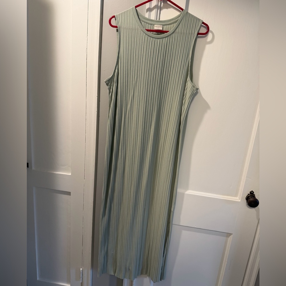 a new day Ribbed Sleeveless Maxi Dress in Sage Green
